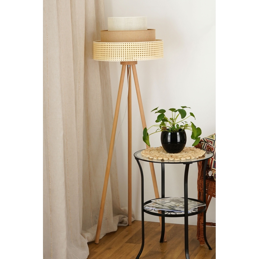 Brilagi - Lampa podłogowa CEDAR LUNETA 1xE27/15W/230V beżowe/brązowe/kremowy