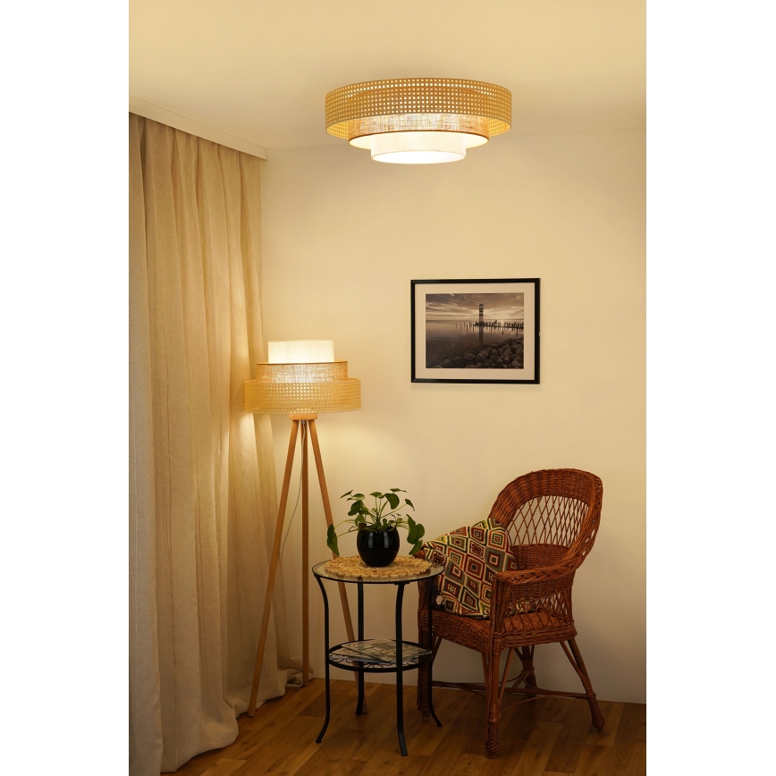 Brilagi - Lampa podłogowa CEDAR LUNETA 1xE27/15W/230V beżowe/brązowe/kremowy