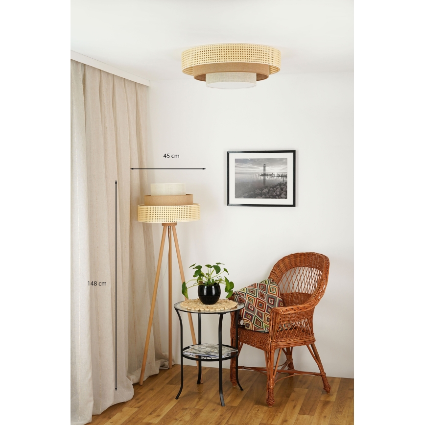 Brilagi - Lampa podłogowa CEDAR LUNETA 1xE27/15W/230V beżowe/brązowe/kremowy