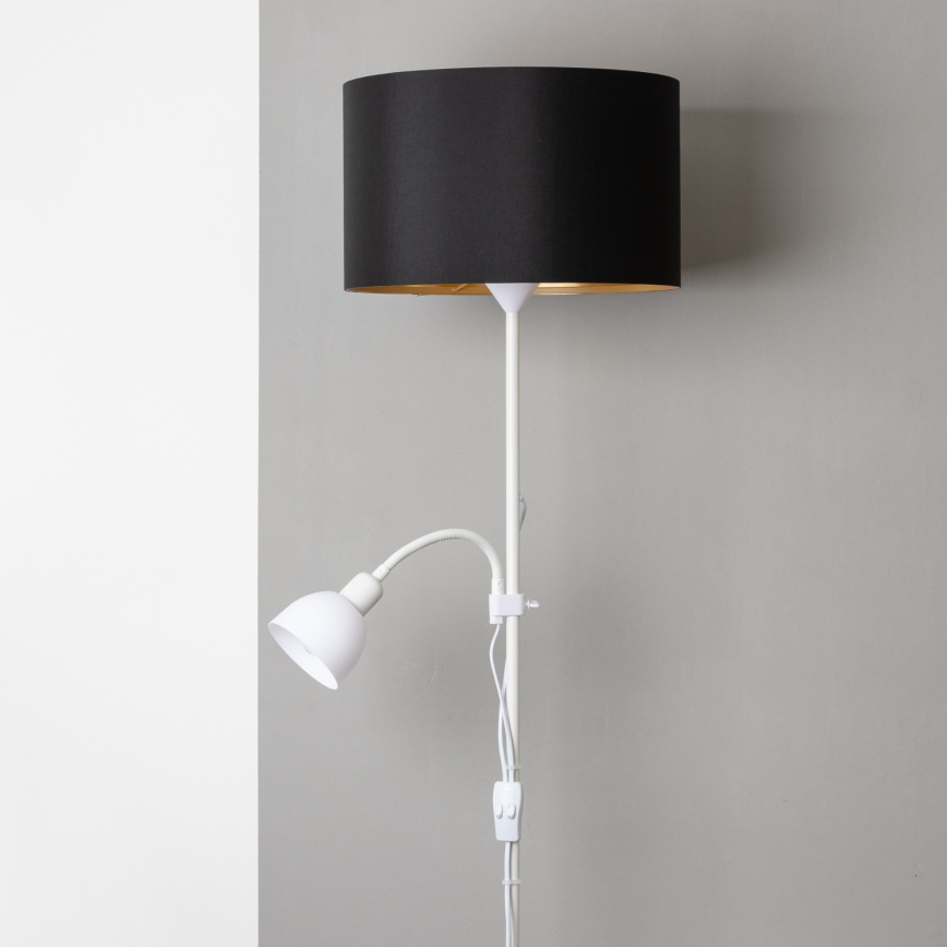 Brilagi - Lampa podłogowa CERIA 1xE27/100W/230V + 1xE14/25W biała/czarna