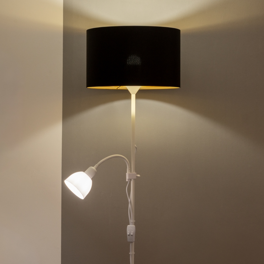 Brilagi - Lampa podłogowa CERIA 1xE27/100W/230V + 1xE14/25W biała/czarna