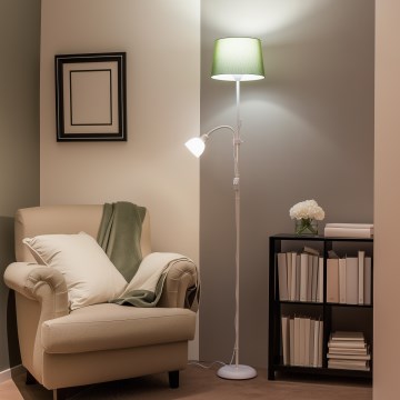 Brilagi - Lampa podłogowa CERIA 1xE27/100W/230V + 1xE14/25W biały/zielony