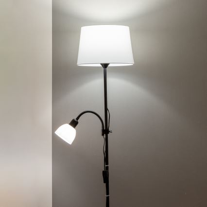 Brilagi - Lampa podłogowa CERIA 1xE27/100W/230V + 1xE14/25W czarna/biała