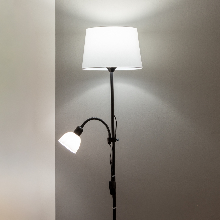 Brilagi - Lampa podłogowa CERIA 1xE27/100W/230V + 1xE14/25W czarna/biała