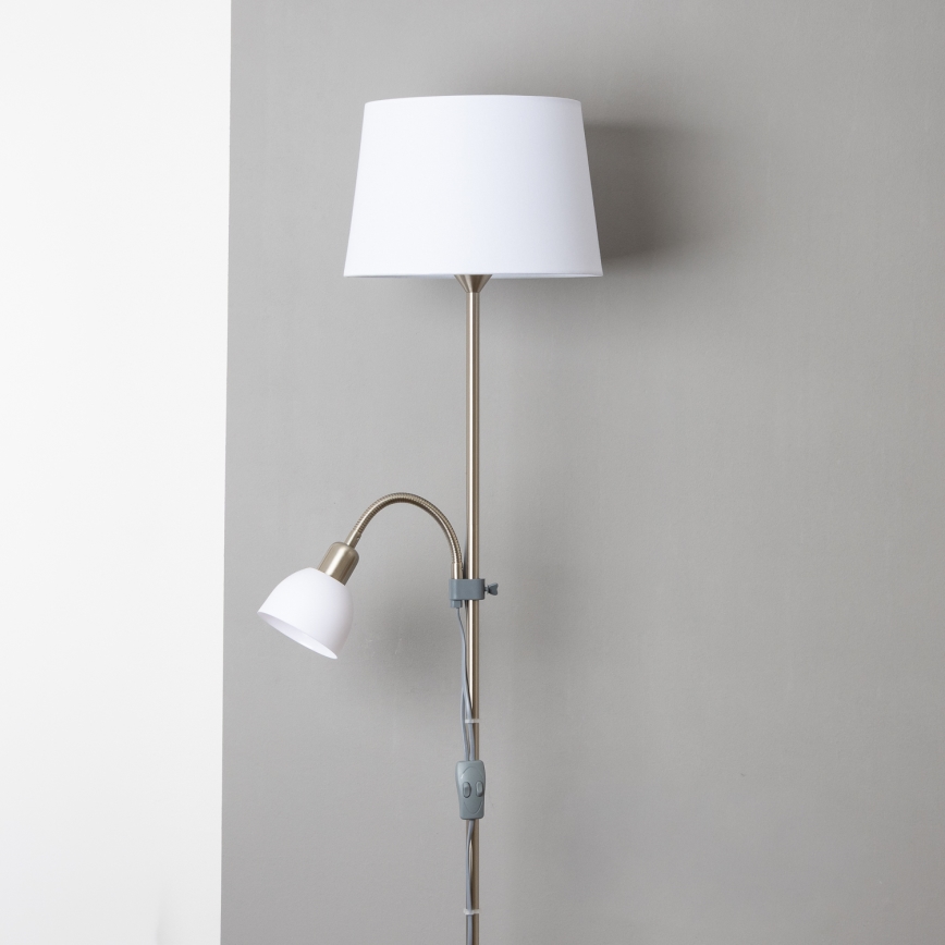 Brilagi - Lampa podłogowa CERIA 1xE27/100W/230V + 1xE14/25W matowy chrom/biały