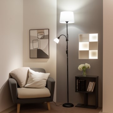 Brilagi - Lampa podłogowa CERIA 2 w 1 1xE27/100W/230V + 1xE14/25W czarna/biała