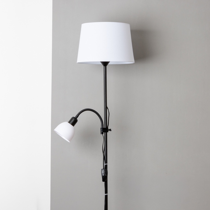 Brilagi - Lampa podłogowa CERIA 2 w 1 1xE27/100W/230V + 1xE14/25W czarna/biała