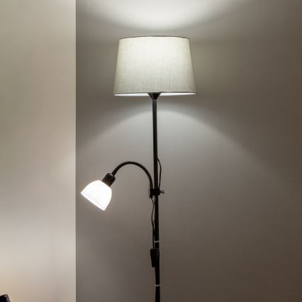 Brilagi - Lampa podłogowa CERIA 2 w 1 1xE27/100W/230V + 1xE14/25W czarna/szara