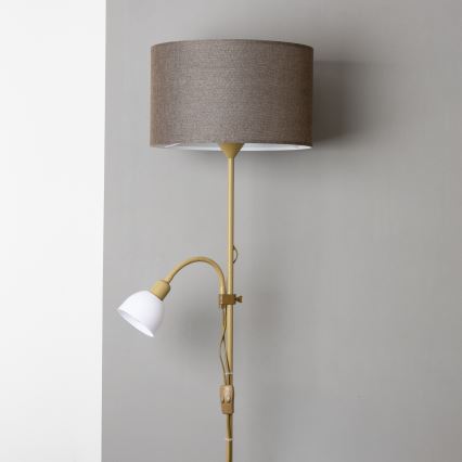Brilagi - Lampa podłogowa CERIA 2 w 1 1xE27/100W/230V + 1xE14/25W złota/brązowa