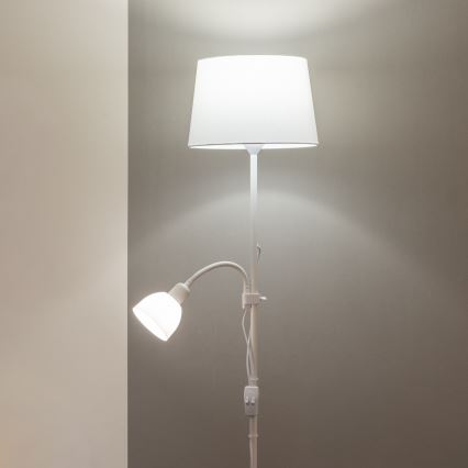 Brilagi - Lampa podłogowa CERIA 2w1 1xE27/100W/230V + 1xE14/25W biała