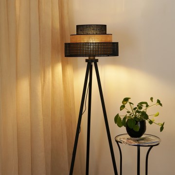 Brilagi - Lampa podłogowa DAKOTA LUNETA 1xE27/15W/230V czarna/beżowa