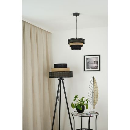 Brilagi - Lampa podłogowa DAKOTA LUNETA 1xE27/15W/230V czarna/beżowa