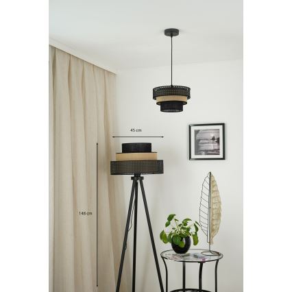 Brilagi - Lampa podłogowa DAKOTA LUNETA 1xE27/15W/230V czarna/beżowa