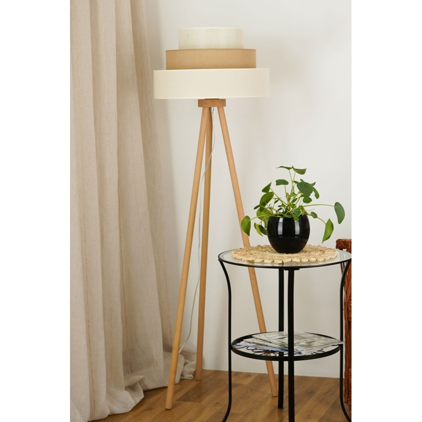 Brilagi - Lampa podłogowa DENVER LUNETA 1xE27/15W/230V beżowe/brązowe/kremowy