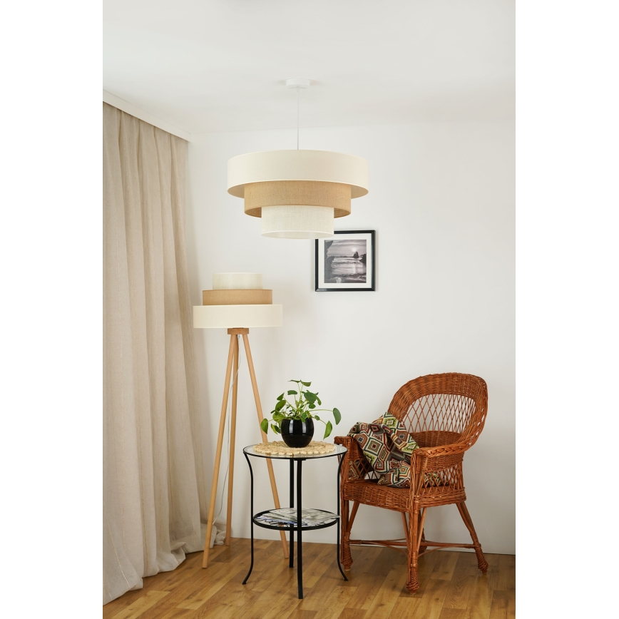 Brilagi - Lampa podłogowa DENVER LUNETA 1xE27/15W/230V beżowe/brązowe/kremowy