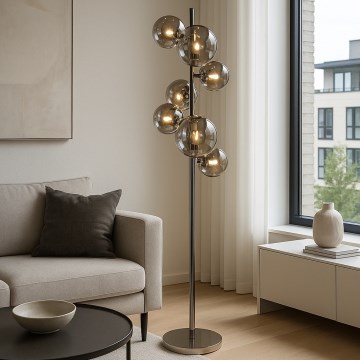 Brilagi - Lampa podłogowa LED MILLA 7xG9/3W/230V czarny chrom/dymione