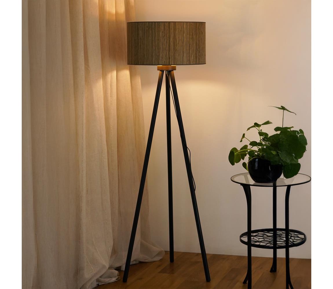Brilagi - Lampa podłogowa BOSTON ROLLER 1xE27/15W/230V brązowy/złoty