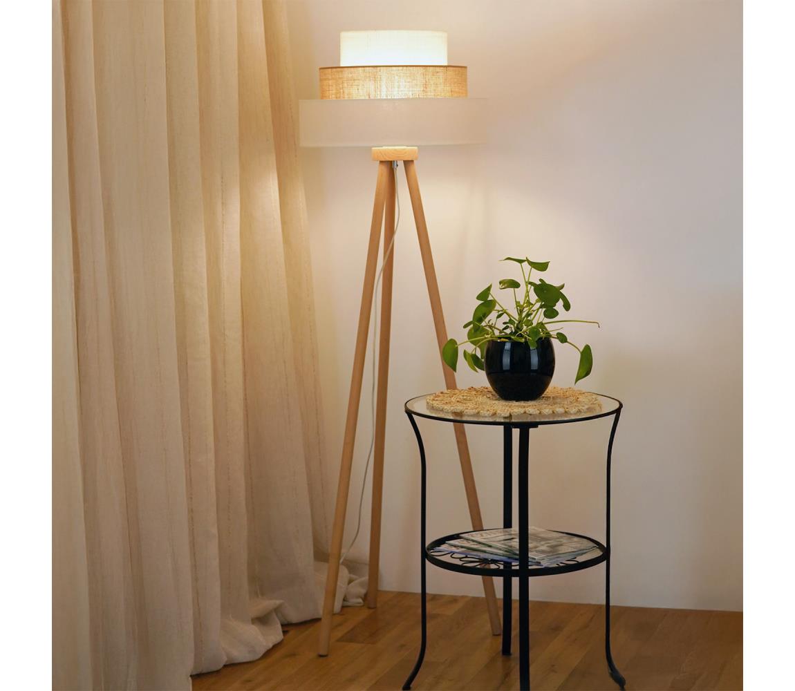 Brilagi - Lampa podłogowa DENVER LUNETA 1xE27/15W/230V beżowe/brązowe/kremowy
