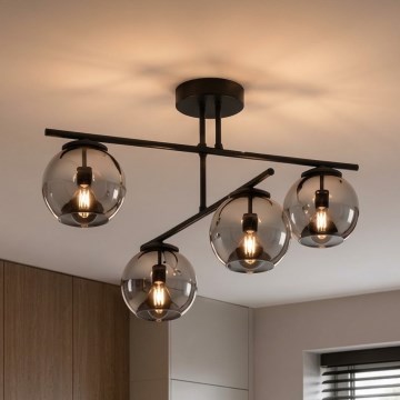 BRILAGI - Lampa przysufitowa DIOR 4xE27/60W/230V czarna/przydymiona szara