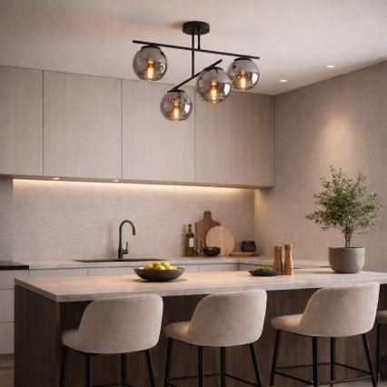 BRILAGI - Lampa przysufitowa DIOR 4xE27/60W/230V czarna/przydymiona szara