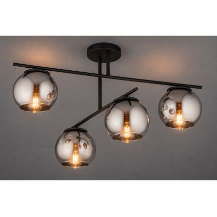 BRILAGI - Lampa przysufitowa DIOR 4xE27/60W/230V czarna/przydymiona szara