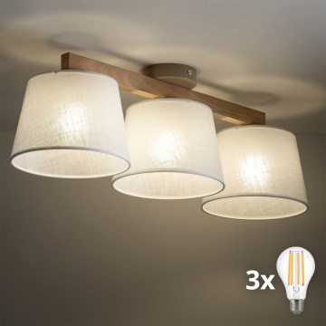 BRILAGI - Lampa przysufitowa LED LATTE SABIA 3xE27/15W/230V sosna/biała