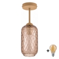 BRILAGI - Lampa przysufitowa LED RETRO GLASS 1xE27/60W/230V śr. 14 cm beżowy/przydymiony brąz