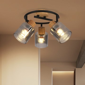 Brilagi - Lampa punktowa HYGGE 3xE14/15W/230V drewno/dymione