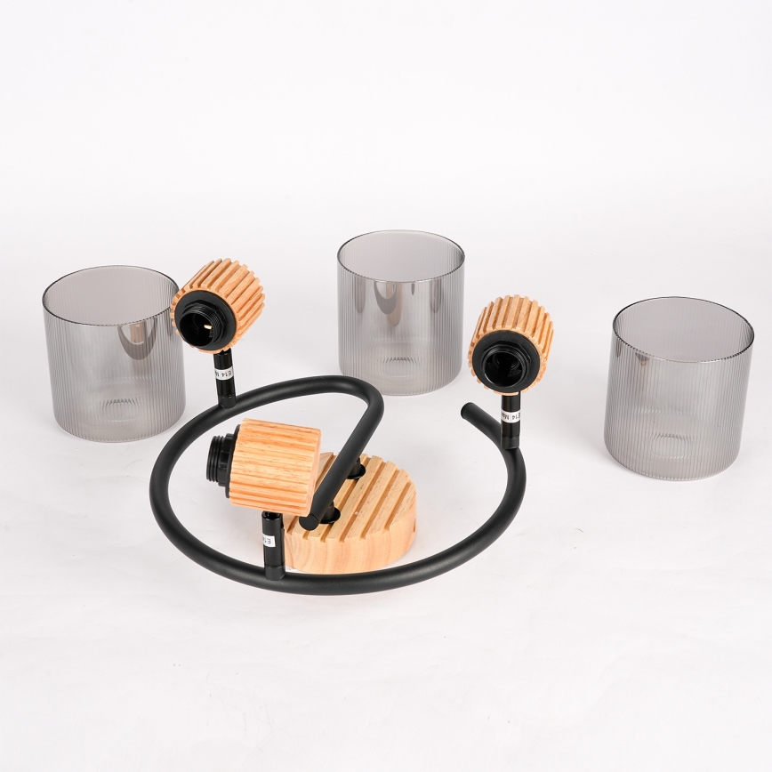 Brilagi - Lampa punktowa HYGGE 3xE14/15W/230V drewno/dymione