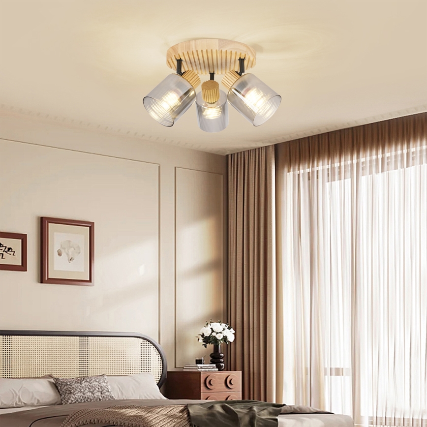 Brilagi - Lampa punktowa HYGGE 3xE14/15W/230V drewno/dymione