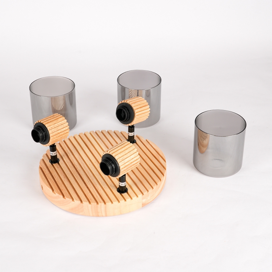 Brilagi - Lampa punktowa HYGGE 3xE14/15W/230V drewno/dymione