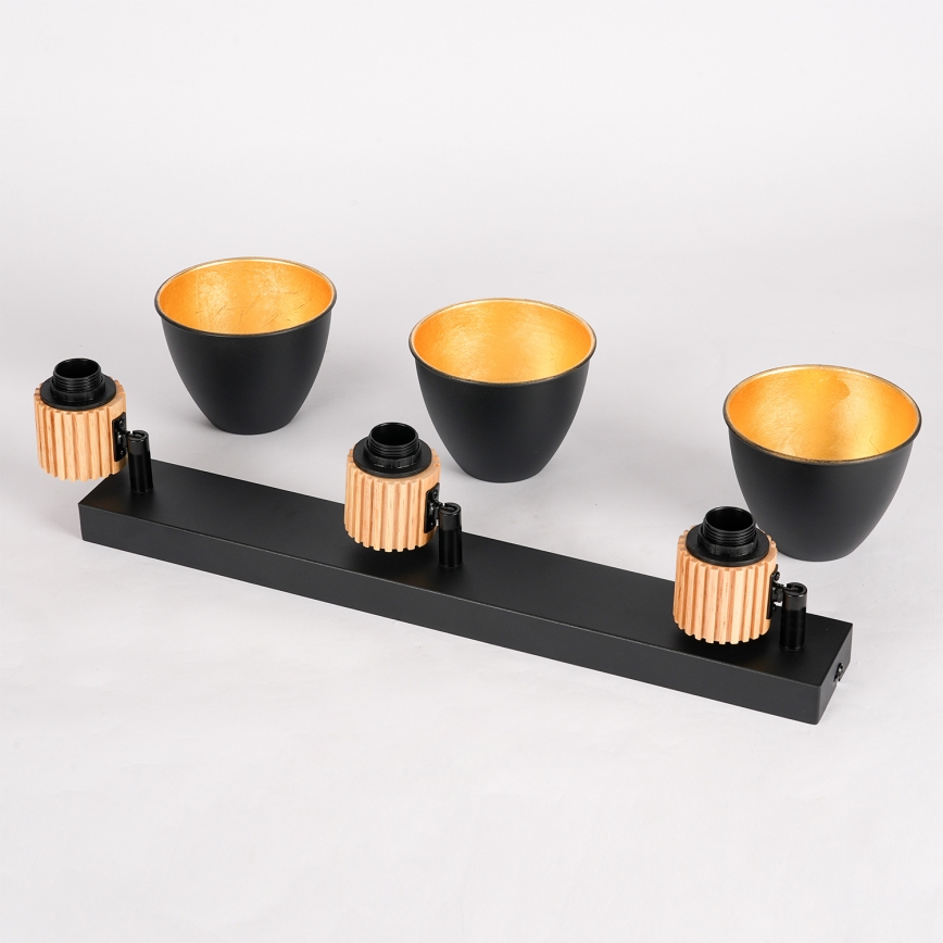 Brilagi - Lampa punktowa ODENSE 3xE14/10W/230V drewno kauczukowe/czarny