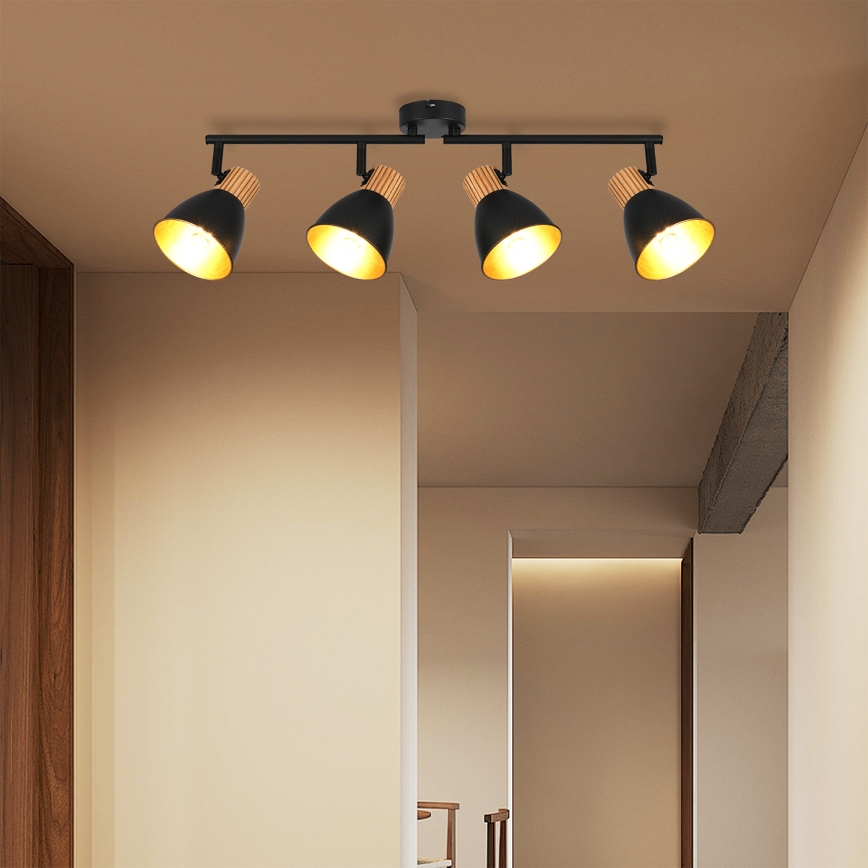 Brilagi - Lampa punktowa ODENSE 4xE14/10W/230V drewno/czarny