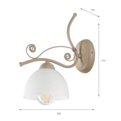 Brilagi - Lampa ścienna ANTICO MODERN 1xE27/60W/230V beżowa