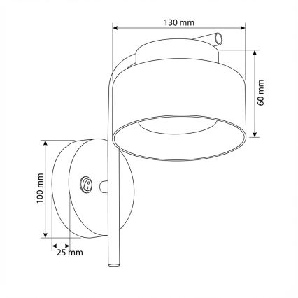 Brilagi - Lampa ścienna AURA LUX 1xGX53/30W/230V czarna/złota