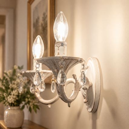 BRILAGI - Lampa ścienna CLASSIC 2xE14/10W/230V kremowa/patyna