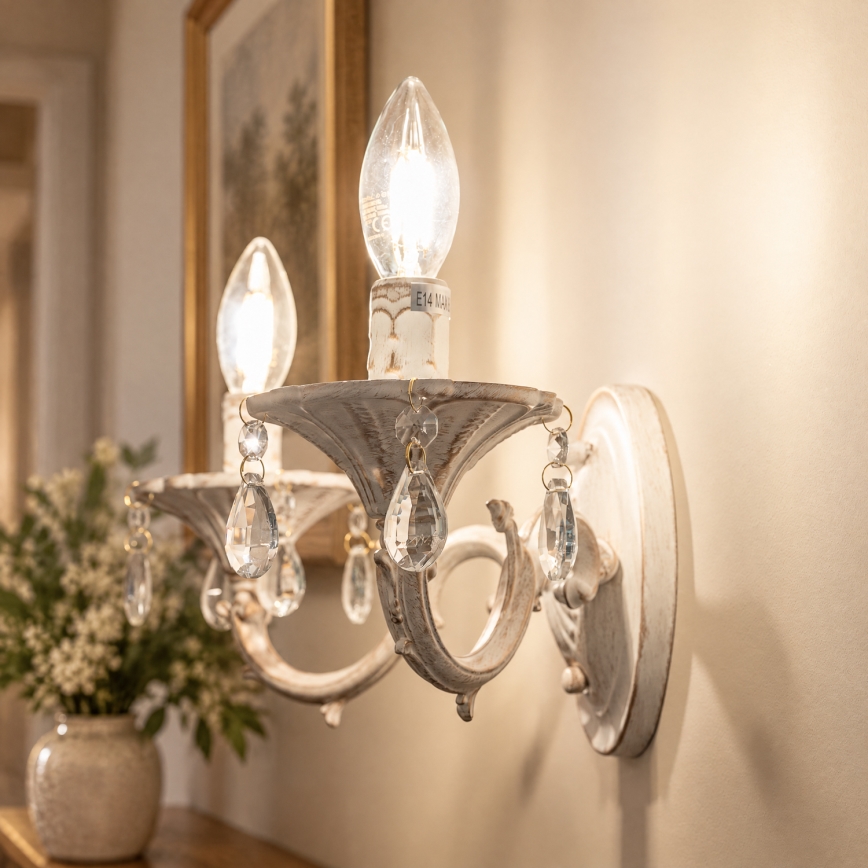 BRILAGI - Lampa ścienna CLASSIC 2xE14/10W/230V kremowa/patyna