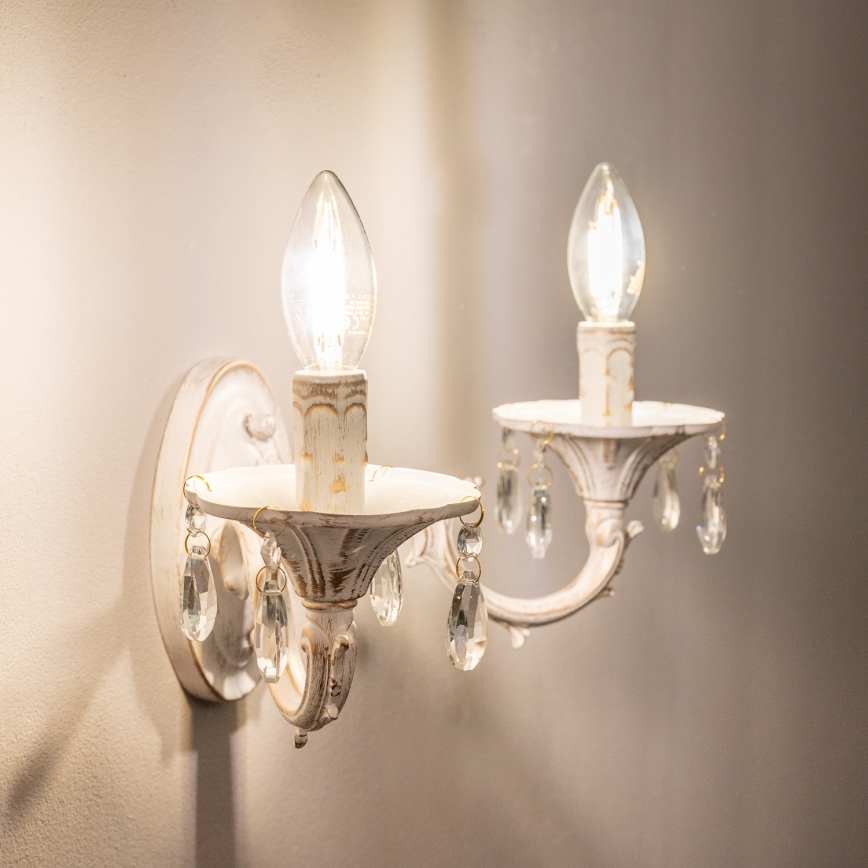 BRILAGI - Lampa ścienna CLASSIC 2xE14/10W/230V kremowa/patyna