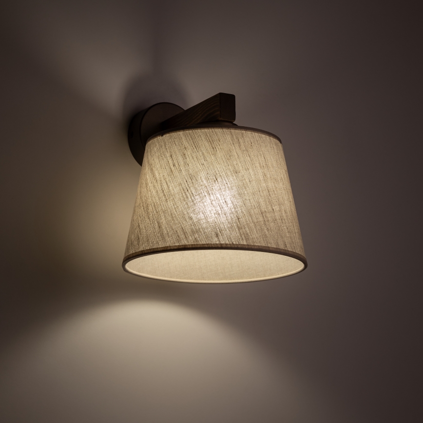 Brilagi - Lampa ścienna LATTE 1xE27/60W/230V sosna/beżowa