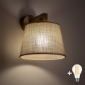 BRILAGI - Lampa ścienna LED LATTE SABIA 1xE27/15W/230V sosna/beżowa