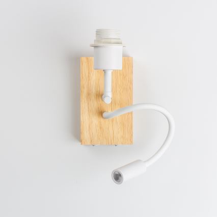 Brilagi - LED giętna lampa ścienna NUBILA WOOD 1xE27/25W/230V + LED/3W dąb/biały/żółty