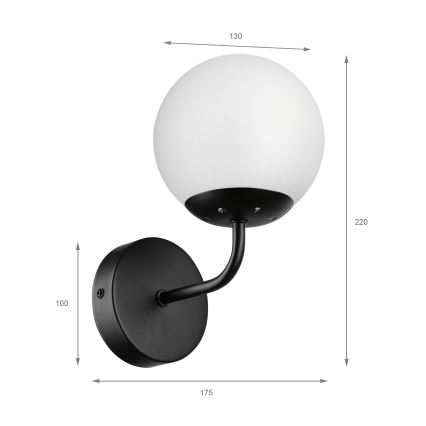 Brilagi - Lampa ścienna MALIVA 1xE14/15W/230V czarna/biała