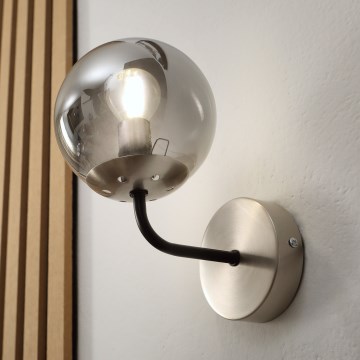 Brilagi - Lampa ścienna MALIVA 1xE14/15W/230V matowy chrom/przydymione szkło