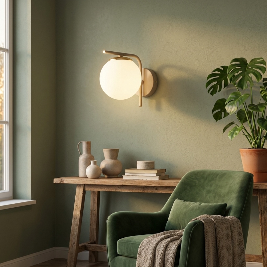 Brilagi - Lampa ścienna MILO ECRU 1xE27/60W/230V beżowa/złota