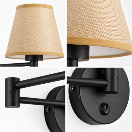 BRILAGI - Lampa ścienna NUBILA 1xE27/15W/230V beżowa/czarna
