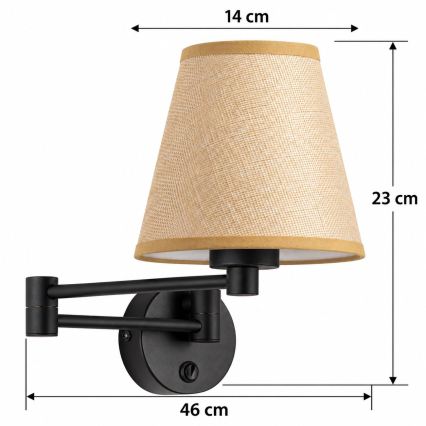 BRILAGI - Lampa ścienna NUBILA 1xE27/15W/230V beżowa/czarna