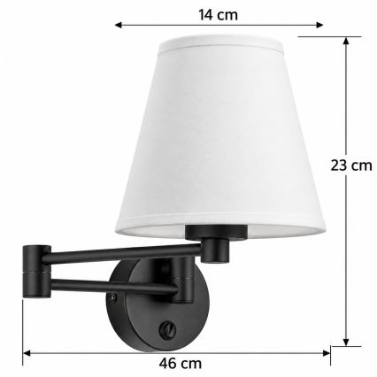 BRILAGI - Lampa ścienna NUBILA 1xE27/15W/230V biała/czarna