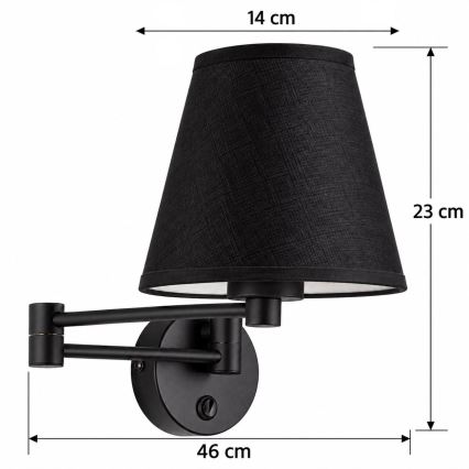 BRILAGI - Lampa ścienna NUBILA 1xE27/15W/230V czarna