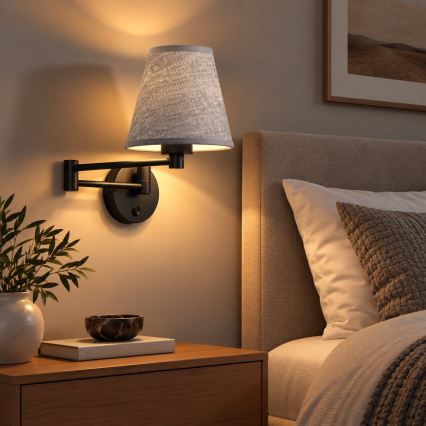 BRILAGI - Lampa ścienna NUBILA 1xE27/15W/230V szara/czarna