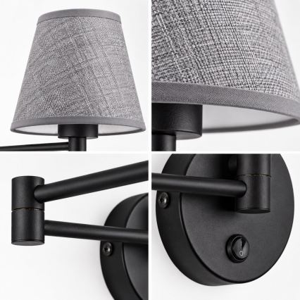 BRILAGI - Lampa ścienna NUBILA 1xE27/15W/230V szara/czarna
